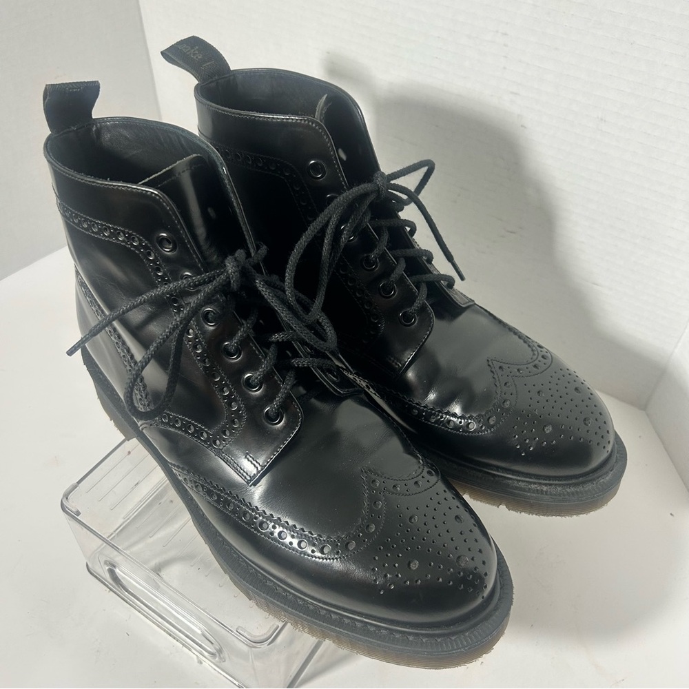 LOAKE Shoemakers England Bedale Leather Men's Ankle Brogue Wingtip Boots Goth